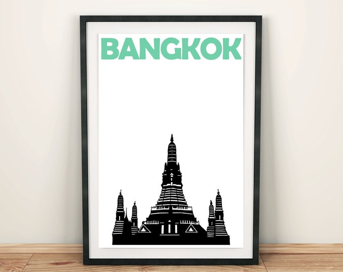 Bangkok Print, Travel Art, Thailand Print, Bangkok Wall Art, Bangkok Poster, Bangkok Art, Thai Art, Bangkok Travel Poster, City Print