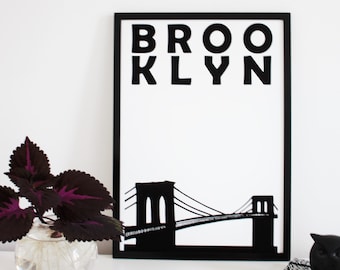 Brooklyn Bridge Print, New York Print, Brooklyn Art, Brooklyn Print, Brooklyn Poster, New York Gift, Brooklyn Wall Art, Brooklyn Bridge Art