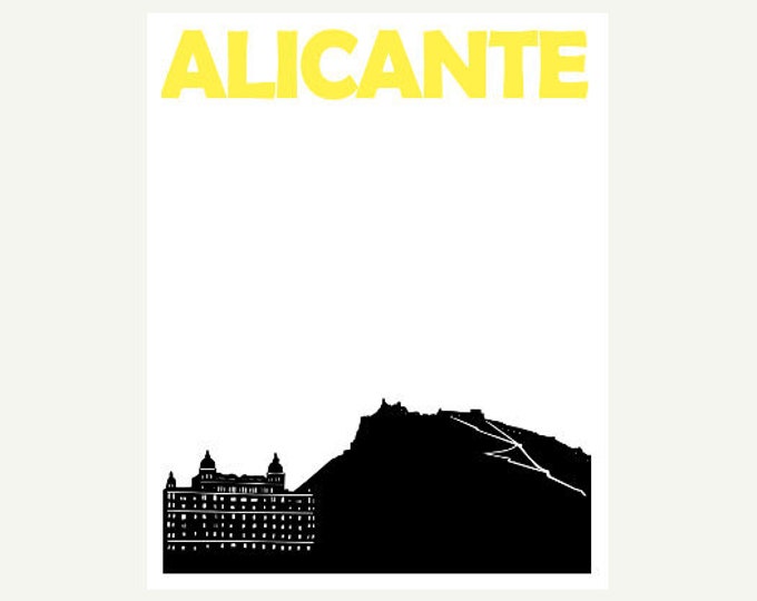 Alicante Print, Travel Memory, Spain Art Travel Poster, Alicante Poster, Alicante Art, Spanish Print, Spanish Poster, Travel Gift, Honeymoon