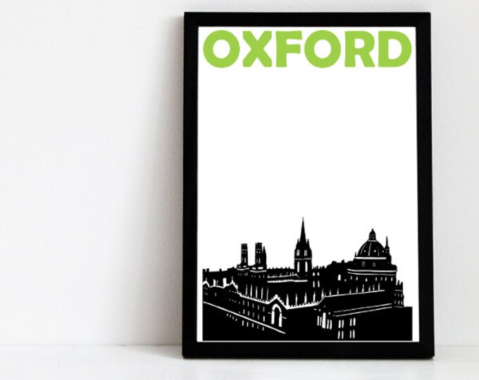 Oxford Print, Oxford UK Art, Oxford Poster, Oxford Art, Gift for Men, Gift for Women, City Art Housewarming Gift, England City Print Gift