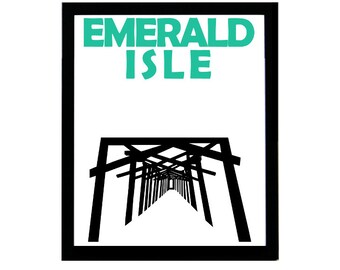 Emerald Isle Print, Housewarming Gift, Emerald Isle Art, Emerald Isle Poster, City Print, Wedding Gift, Engagement Gift, Moving in Together