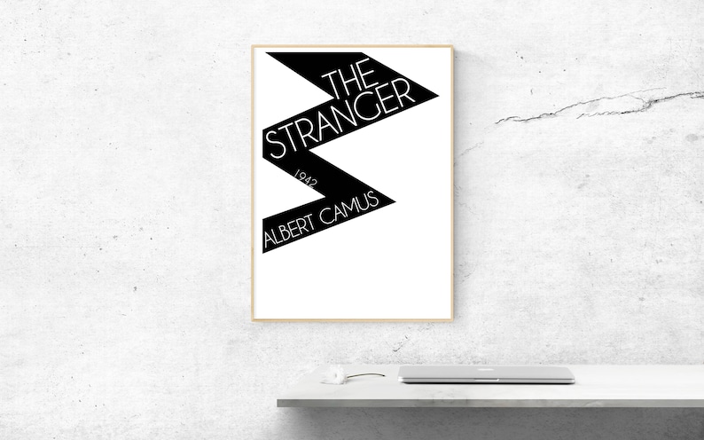 Albert Camus Poster, Albert Camus The Stranger Poster, Albert Camus Print, Albert Camus Art, Book Art, Book Cover Art, Book Cover Poster image 1