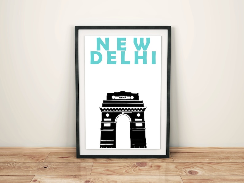 City Art Travel Memory Gift Gift for Mum New Delhi Art Gift for Dad India City Print India Print New Delhi Poster New Delhi Print