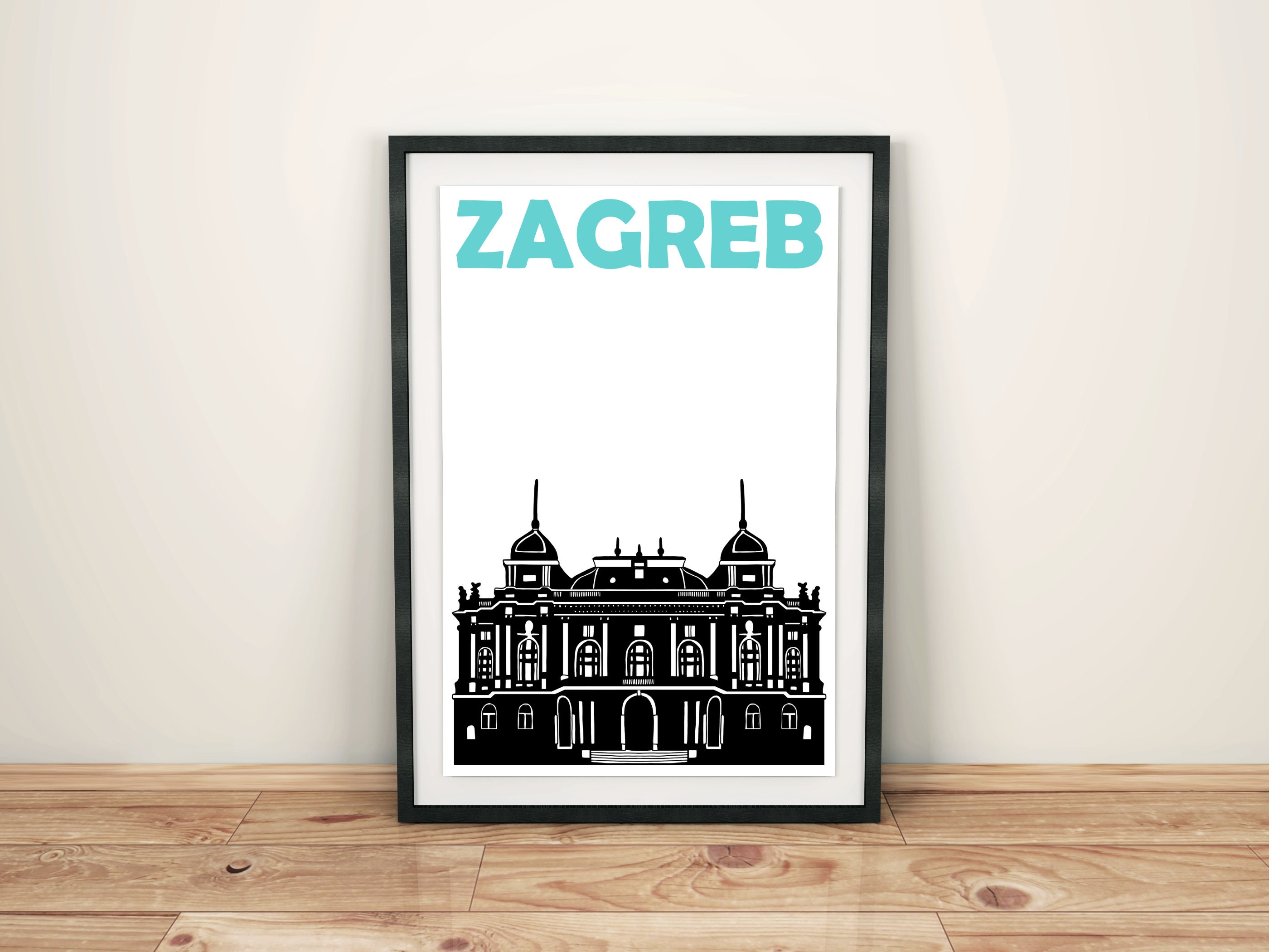 Zagreb Poster, Croatia Art, Zagreb Print, Croatia Print, Zagreb Art