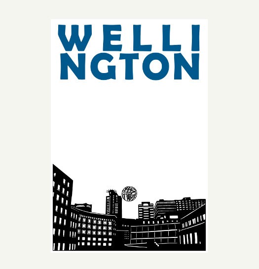 Wellington Print, New Zealand Art, Wellington Poster, Wellington Art