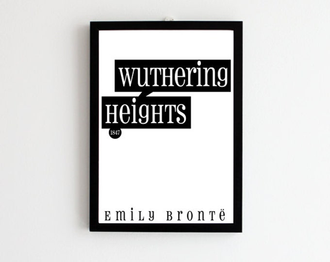 Wuthering Heights Poster, Book Cover Art, Emily Bronte Art, Wuthering Heights Poster, Wuthering Heights Art, Book Cover Poster, Brontë