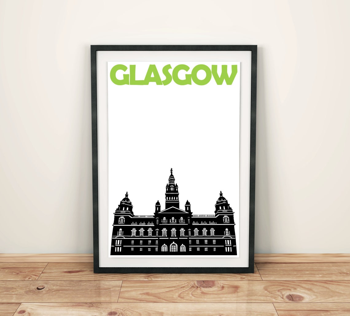 Glasgow Print Scotland Art Glasgow Art Glasgow Poster Etsy