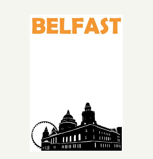 Belfast Print, Northern Ireland Print, City Print, Belfast Poster