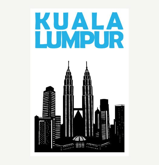 Kuala Lumpur Print, Kuala Lumpur Skyline, Kuala Lumpur Wall Art