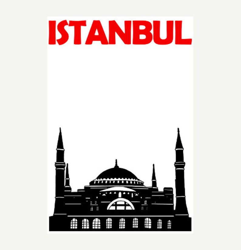 Istanbul print, reizen geheugen afdrukken, Istanbul kunst, Istanbul poster, stad print, mens gift, Turkije print, Inwijdingsfeest cadeau voor een paar afbeelding 3