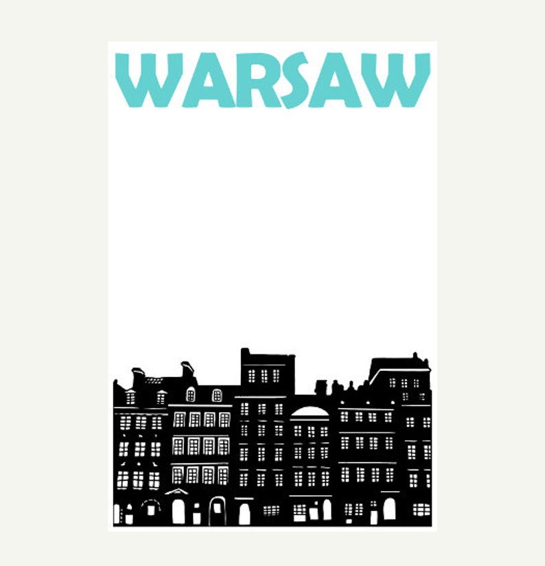 Warsaw Print, Poland Art, Warsaw Poster, Poland Print, Warsaw Art, Polish City Print, Poland City Art Print, Warsaw Gift, Engagement Gift image 3