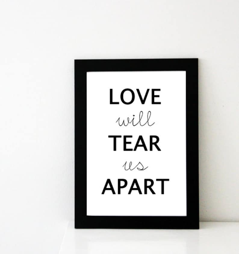Joy Division Poster Love Will Tear Us Apart Song Lyrics Etsy