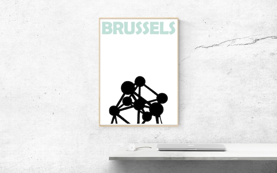 Brussels Print, Travel Memories Gift, City Print, Boyfriend Gift, Brussels Poster, Brussels Art, Belgium Print, Belgian Art, Bruxelles Gift