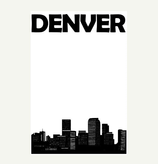 Denver Print, Colorado Art Print, Denver Skyline Poster, Denver Poster