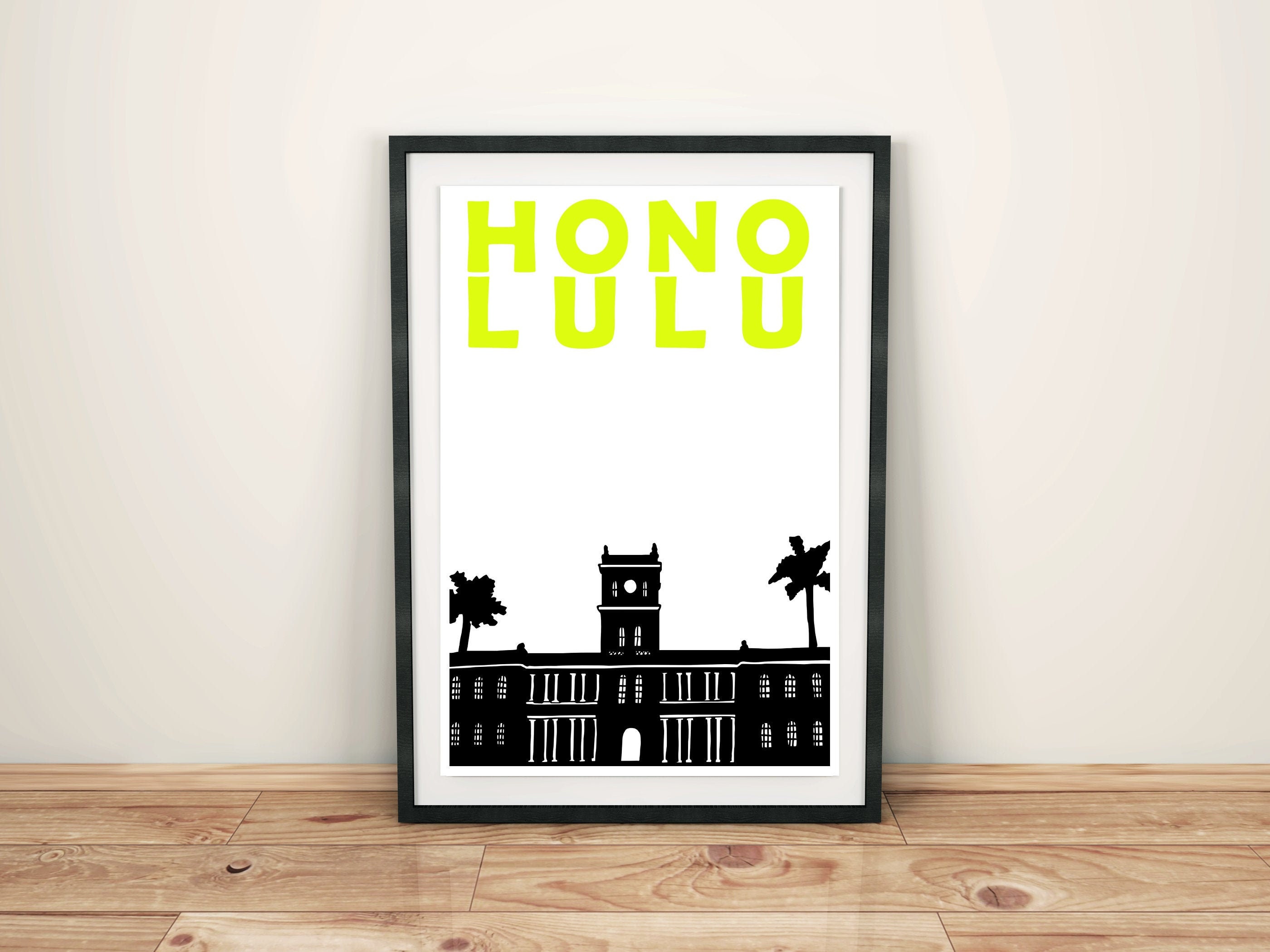 Honolulu Print Hawaii Print Hawaiian Gifts Hawaiian Decor