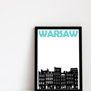 Warsaw Print, Poland Art, Warsaw Poster, Poland Print, Warsaw Art, Polish City Print, Poland City Art Print, Warsaw Gift, Engagement Gift image 2