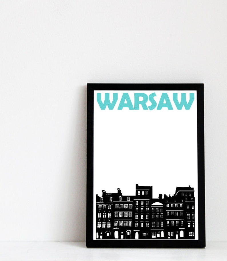 Warsaw Print, Poland Art, Warsaw Poster, Poland Print, Warsaw Art, Polish City Print, Poland City Art Print, Warsaw Gift, Engagement Gift image 2