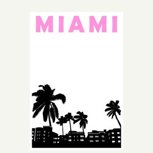 Miami Print, Miami Travel Print, Miami Poster, Miami Art, Florida Print, Miami Wall Art, Florida Art, Best Friend Gift, Miami City Art imagen 4