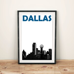 Dallas Print, Dallas Skyline Art Print, Dallas Poster, Dallas Skyline Wall Art, Dallas Texas Print, Dallas Skyline Poster, Dallas Wall Art