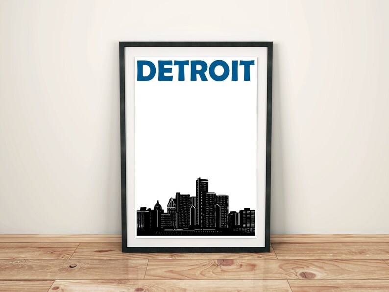 Detroit Print, Detroit Skyline Print, Detroit Poster, Detroit Art