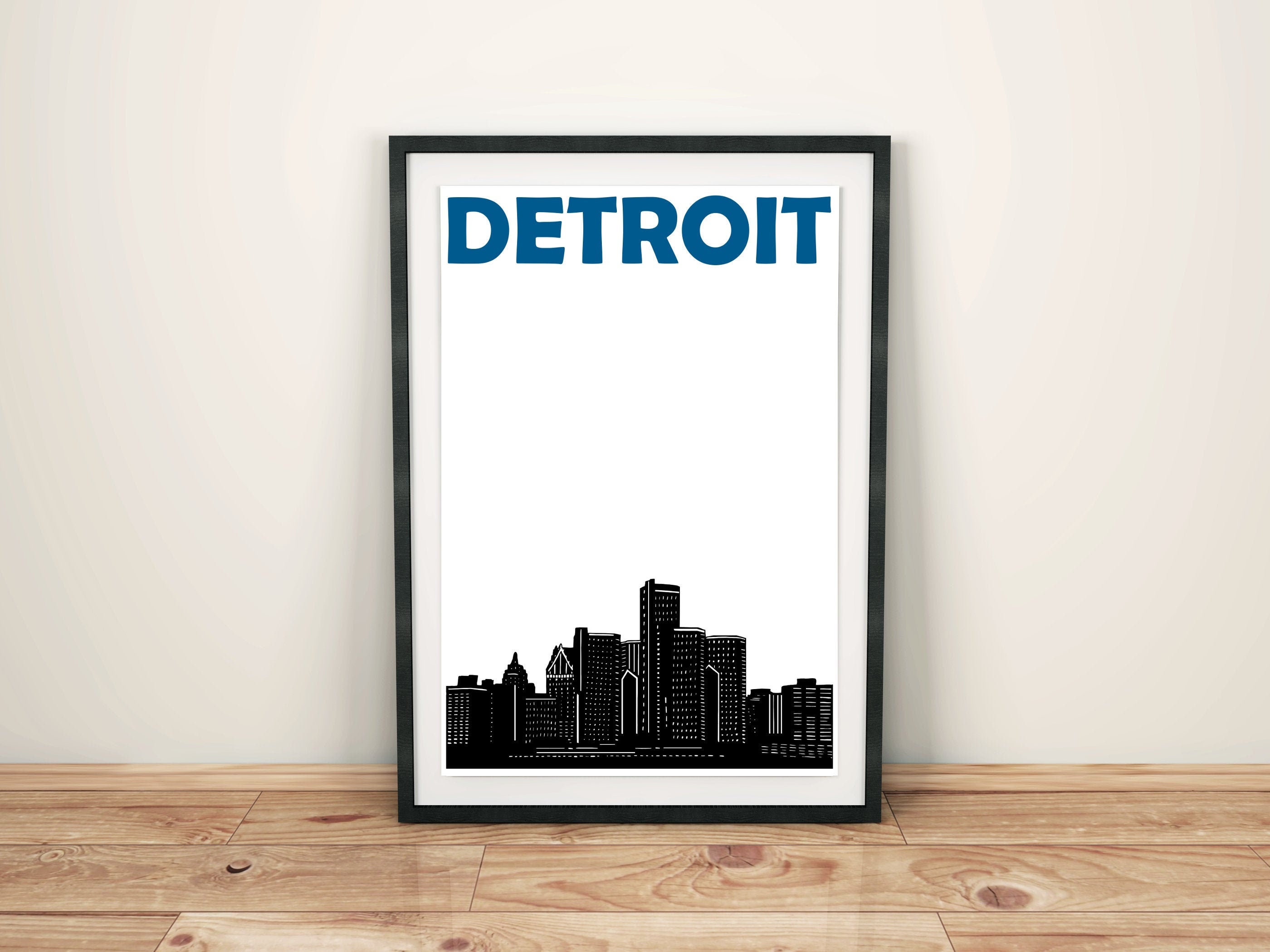 Detroit Print, Detroit Skyline Print, Detroit Poster, Detroit Art