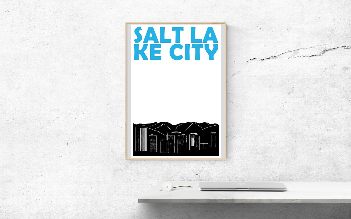 Salt Lake City Print Utah Print Salt Lake City Poster Salt Etsy