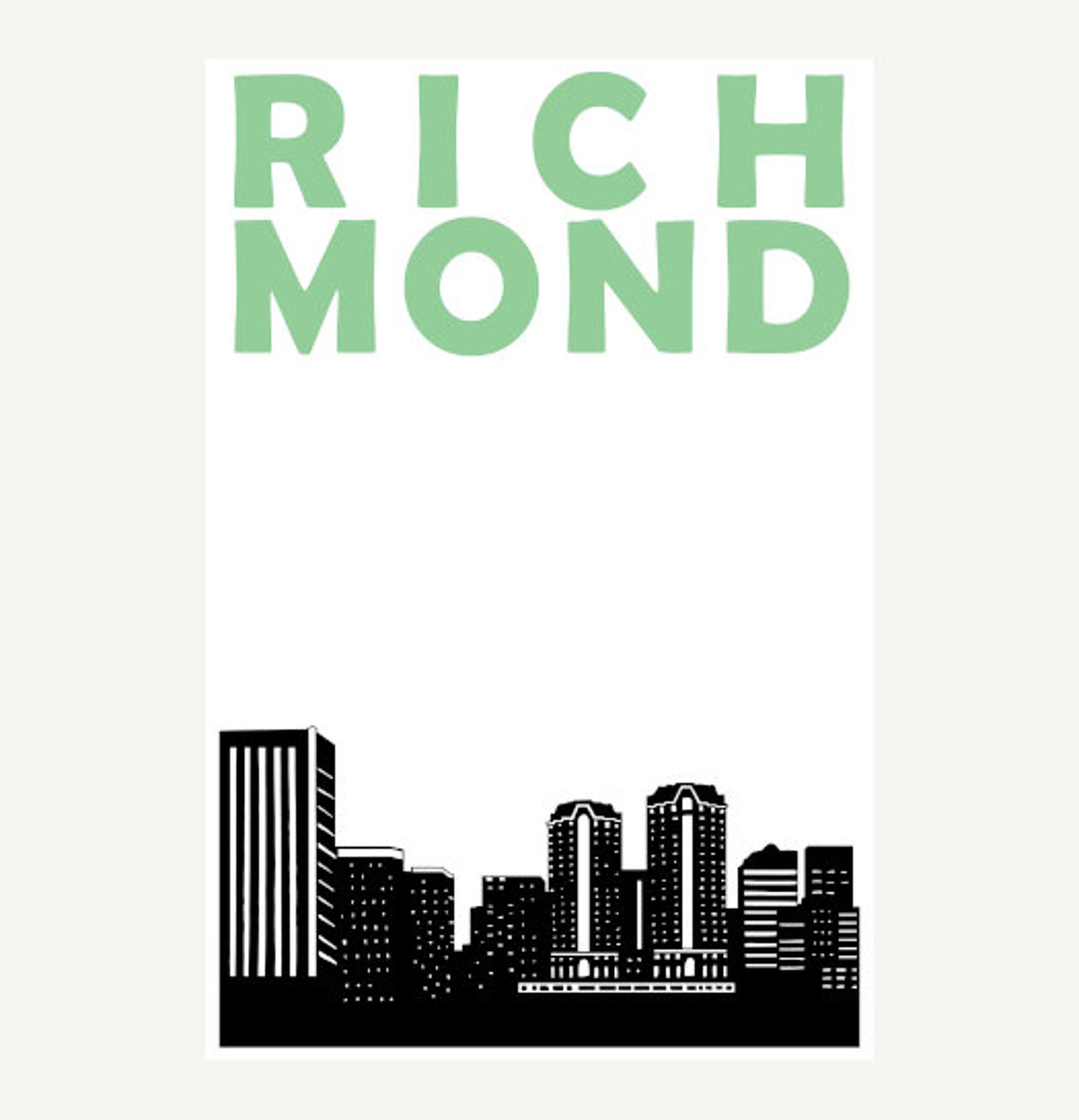 Richmond Print Richmond VA Richmond Poster Richmond Etsy