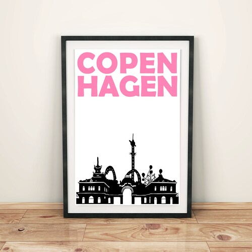Impression de Copenhague, Impression scandinave, Mémoire de voyage, Danemark, Affiche de Copenhague, Art de Copenhague, Art danois, Cadeau scandinave, Cadeau de mariage