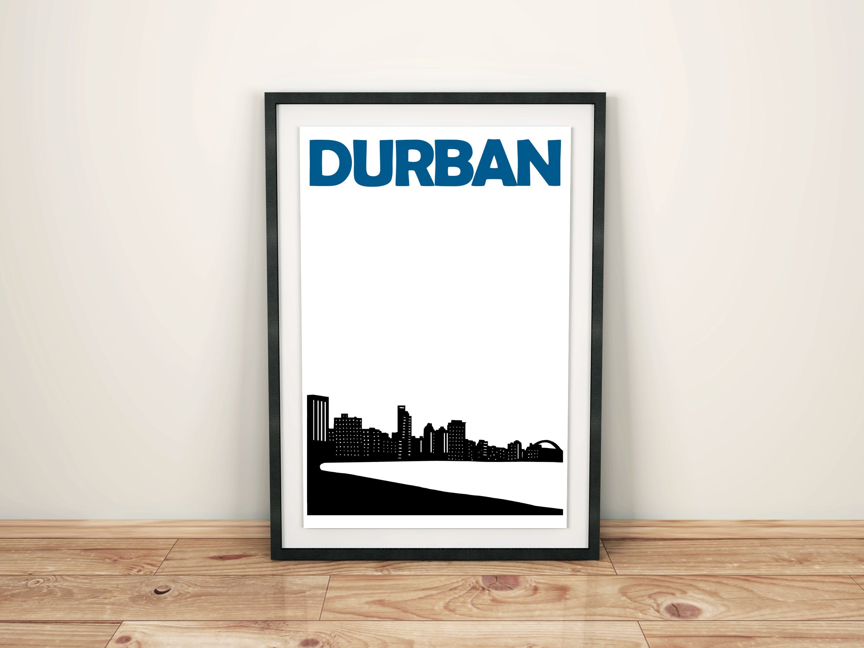 Durban City Print, South Africa Travel, African Art, Durban Poster