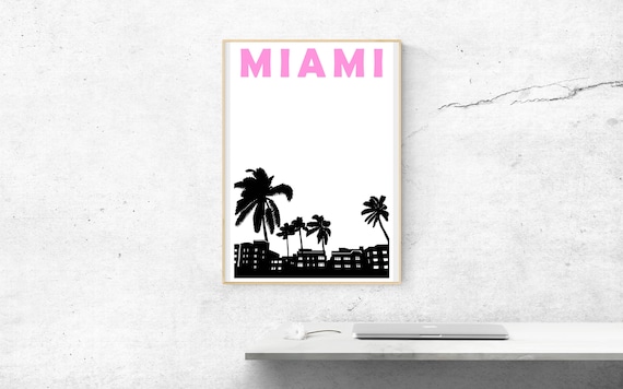 Miami Print, Miami Travel Print, Miami Poster, Miami Art, Florida Print, Miami Wall Art, Florida Art, Best Friend Gift, Miami City Art
