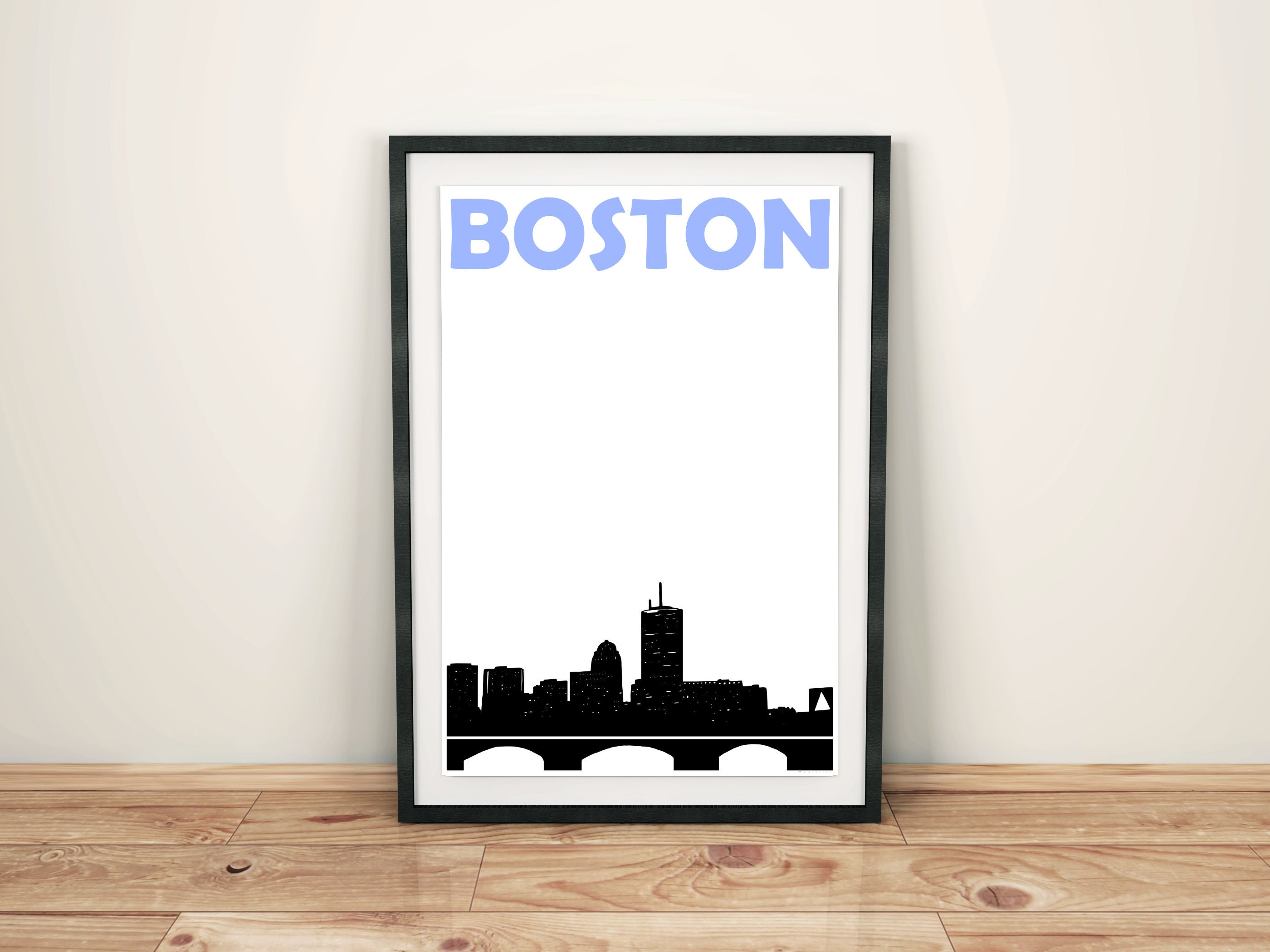 Boston Print, Boston Skyline, Housewarming Gift, Boston Art, Boston