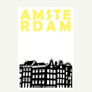 Amsterdam Print, Netherlands Art Print, Gift for Men, Amsterdam Poster, Amsterdam Art, Amsterdam Travel Print, Amsterdam Wedding Gift image 3