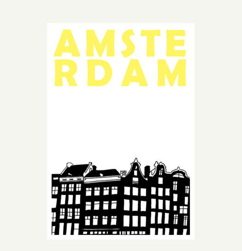 Amsterdam Print, Netherlands Art Print, Gift for Men, Amsterdam Poster, Amsterdam Art, Amsterdam Travel Print, Amsterdam Wedding Gift image 3