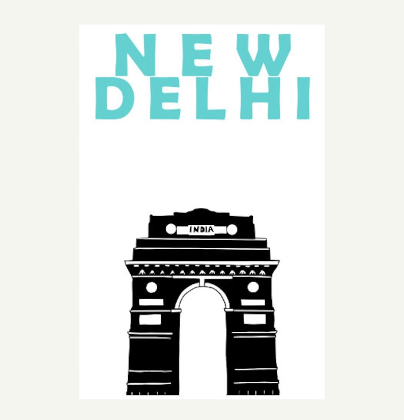 City Art Travel Memory Gift Gift for Mum New Delhi Art Gift for Dad India City Print India Print New Delhi Poster New Delhi Print