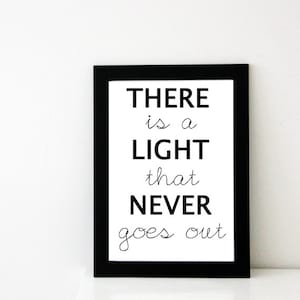 The Smiths Poster: There is a Light That Never Goes Out, Morrissey Poster, The Smiths Lyrics, The Smiths Art, The Smiths Print, Dorm Room