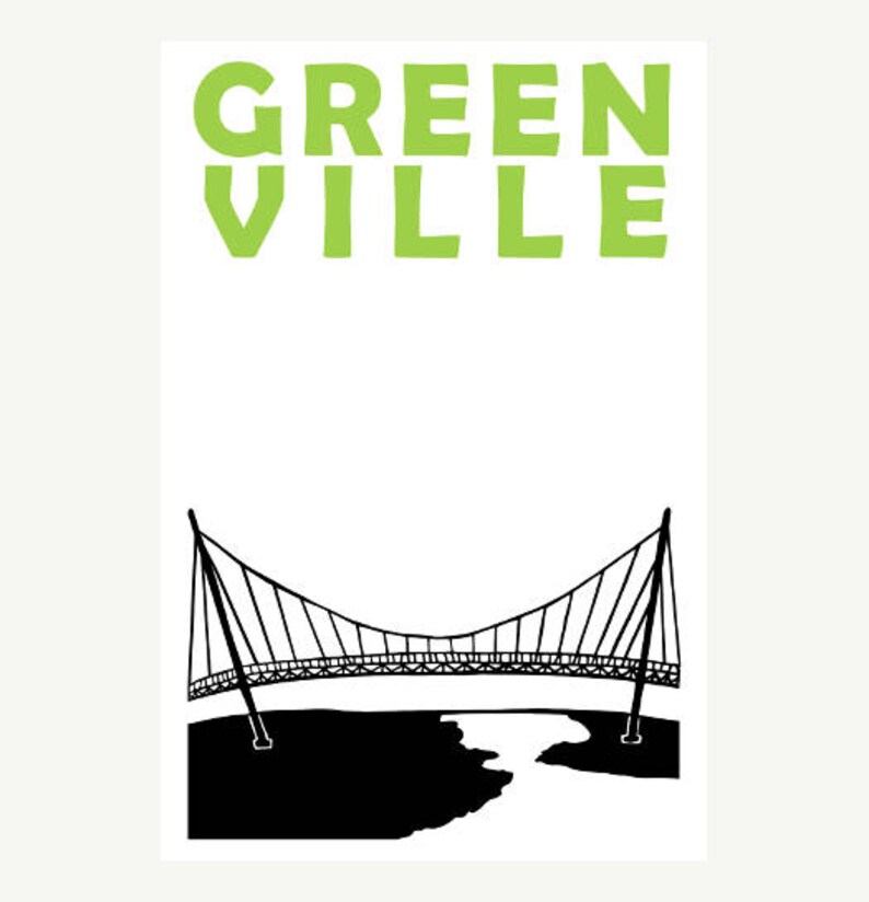 Greenville SC Print Greenville SC Poster Greenville SC Art Etsy