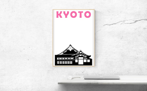 Kyoto Print, Japan City Art, Kyoto Poster, Kyoto Art, Japenese City Print, Housewarming Gift, Travel Memory Gift Japan, Kyoto City Print