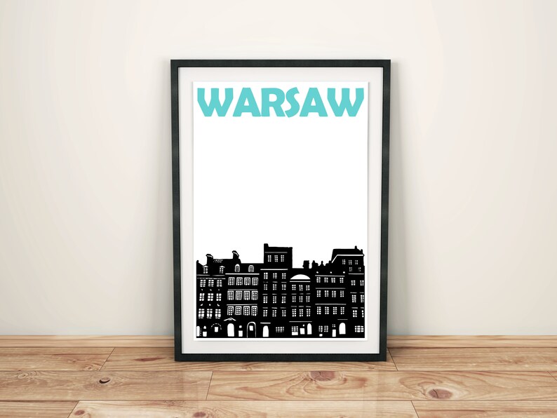 Warsaw Print, Poland Art, Warsaw Poster, Poland Print, Warsaw Art, Polish City Print, Poland City Art Print, Warsaw Gift, Engagement Gift image 1