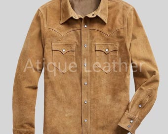 メンズ ヴィンテージ フリンジ レザー ウエスタン ジャケット
