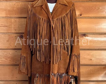 Giacca Cowgirl Con Frange In Finta Pelle Scamosciata – Crop Moto Da Concerto Country Donna - 3