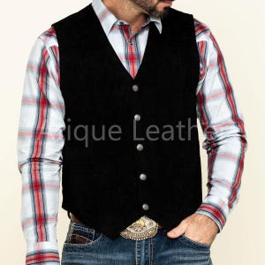 Handmade Goatskin Suede Leather Fringe Vest, Cowboy Fringe Vest, Genuine Western leather Vest , Vintage Beaded Jacket, Christmas Gift