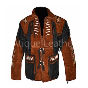 Herren Wildleder Westernjacke: Cowboy Fransenmantel