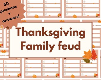 Thanksgiving feud, Thanksgiving trivia, Thanksgiving games, Thankgiving game, Family feud, Thanksgiving party, Family friendly quiz, Group