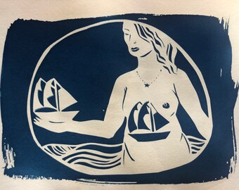 Velero Mujer Cianotipo