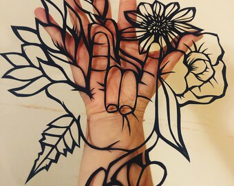 AsL personalizado / Corte de papel de manos