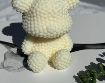 Vela de cera de soja con forma de osito de peluche hecha a mano: decoración perfumada para el hogar