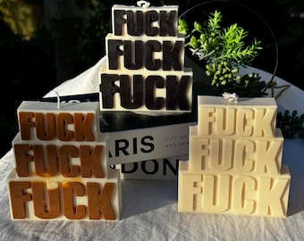 Vela de cera de soja "FUCK" hecha a mano: Decoración moderna para el hogar