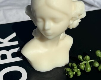 Vela de niña de las flores/Vela de diosa/Vela de cuerpo femenino/Vela de diosa estética/Vela de torso/Vela decorativa moderna/Vela de busto/