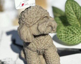 Vela de Cockapoo hecha a mano: colores y aromas personalizados