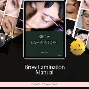 Editable Brow Lamination Training Manual with Certificate - Complete Guide for Eyebrow Lamination & Tinting, Printable, Instant Download